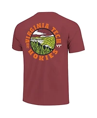 Image One Men's Maroon Virginia Tech Hokies Comfort Colors Thick Lined Landscape T-Shirt
