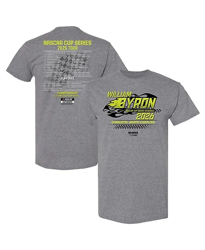 Hendrick Motorsports Team Collection Men's Heather Charcoal William Byron 2026 Nascar Schedule T-Shirt