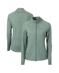 Cutter & Buck Women's Heather Green Notre Dame Fighting Irish Alumni Adapt Eco Knit Full-Zip Jacket