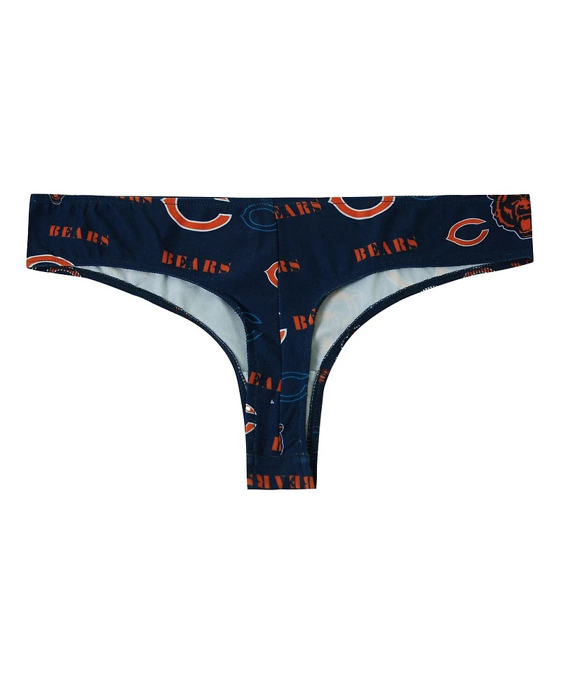 Concepts Sport Women's Navy Chicago Bears Mosaic All Over Print Thong Panty