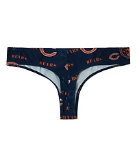 Concepts Sport Women's Navy Chicago Bears Mosaic All Over Print Thong Panty