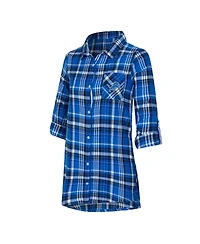 Concepts Sport Women's Blue Detroit Lions Laney Plaid Tri-Blend Nightshirt