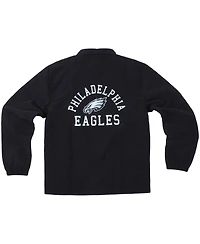 Wes & Willy Big Boys and Girls Black Philadelphia Eagles T Buck's Full-Snap Coaching Jacket