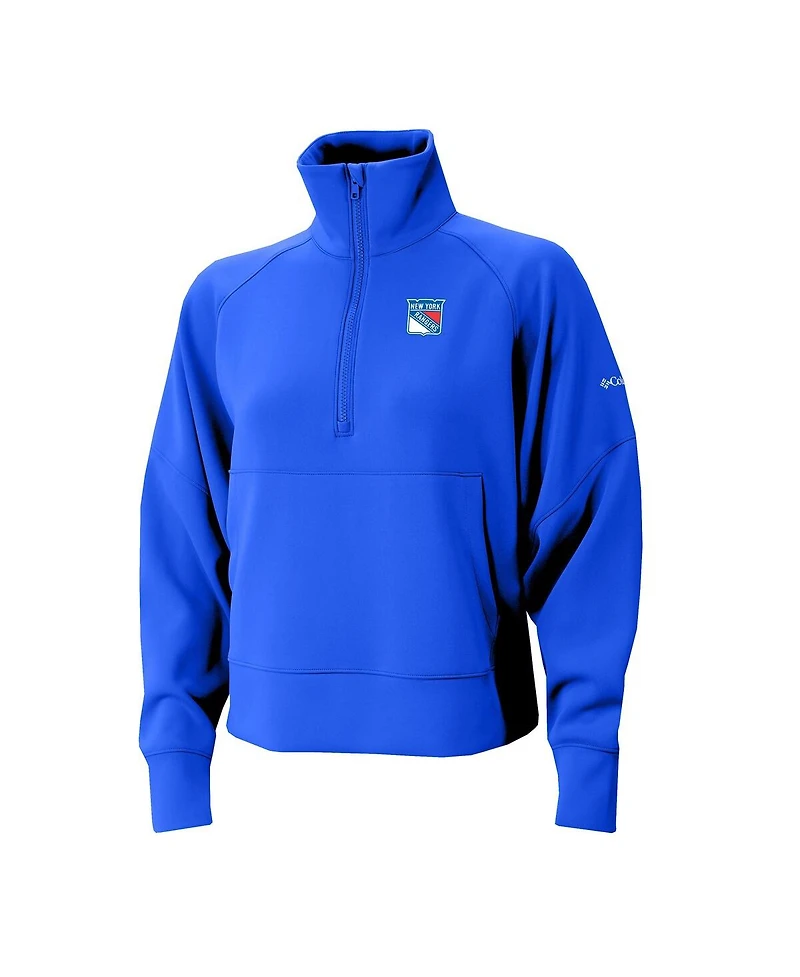 Columbia Women's Blue New York Rangers Wickhams Hills Raglan Omni-Wick Half-Zip Pullover Sweatshirt