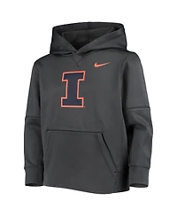Nike Big Boys and Girls Anthracite Illinois Fighting Illini Ko Performance Pullover Hoodie