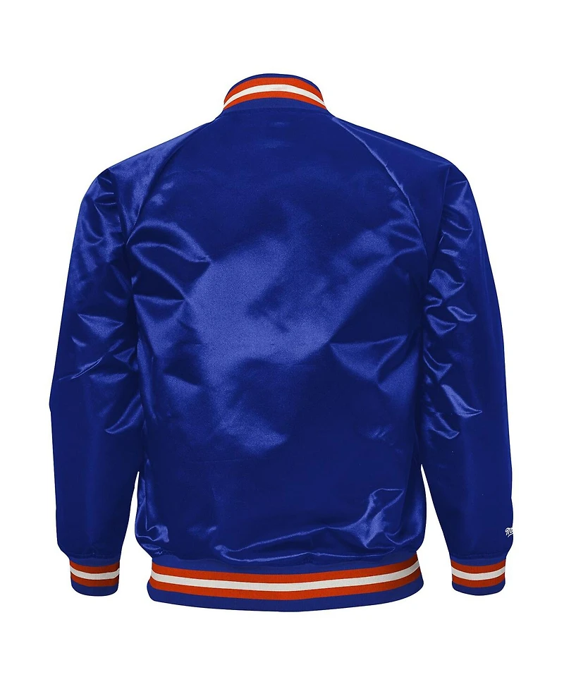 Mitchell & Ness Big Boys and Girls Royal New York Mets Cooperstown Collection Raglan Satin Full-Snap Jacket