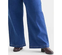Style & Co Plus High-Rise Wide-Leg Jeans, Macy's Exclusive