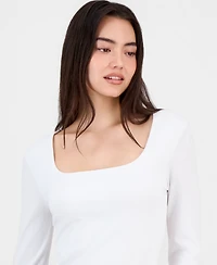 And Now This Women's Square-Neck Long-Sleeve Top, Macy's Exclusive