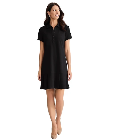 Jones New York Women's Karolina Pleated Collared Short Dress