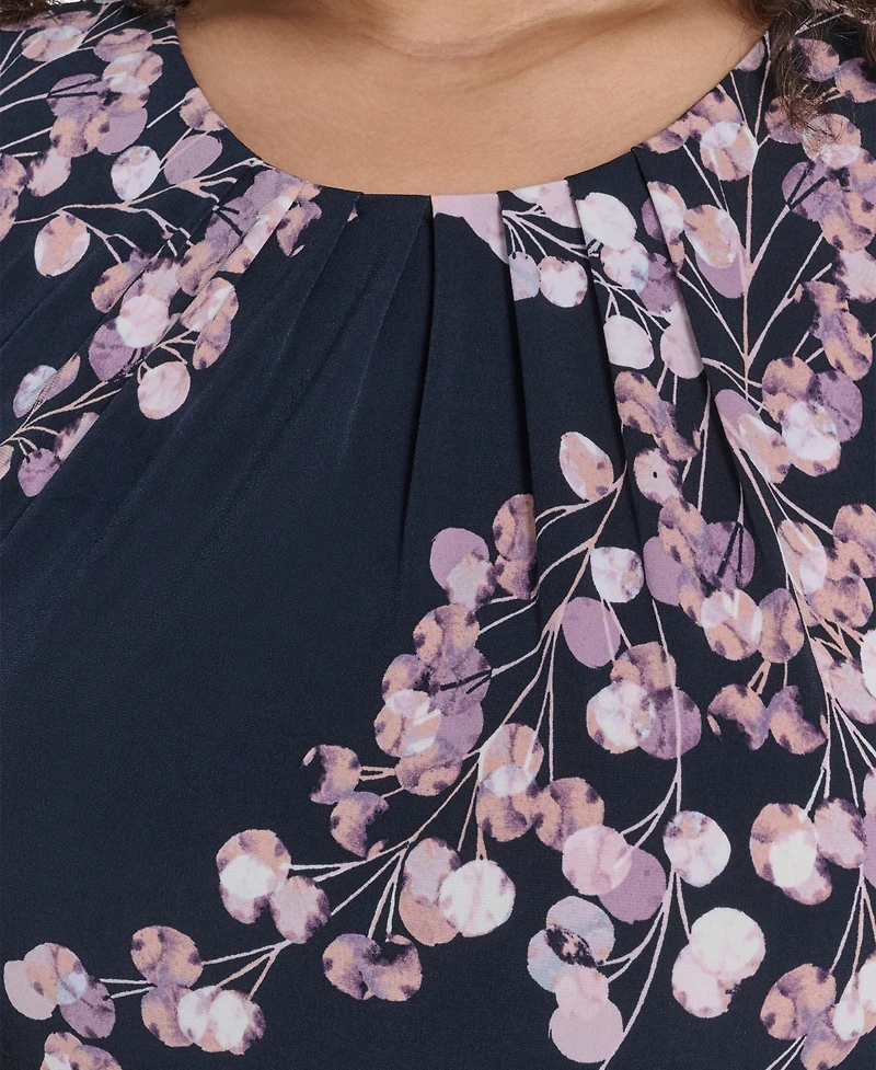 Calvin Klein Plus Printed Sleeveless Scoop Neck Top