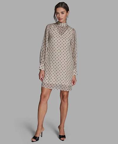 Bcbg Women's Organza Mock Neck Two-Piece Shift Dress