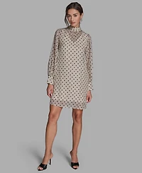 Bcbg Women's Organza Mock Neck Two-Piece Shift Dress