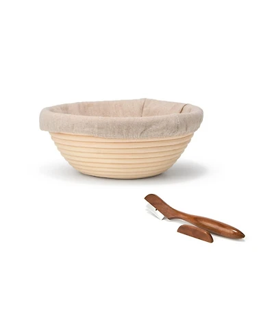 Nambe Breaking Bread Proofing Basket Lame Set