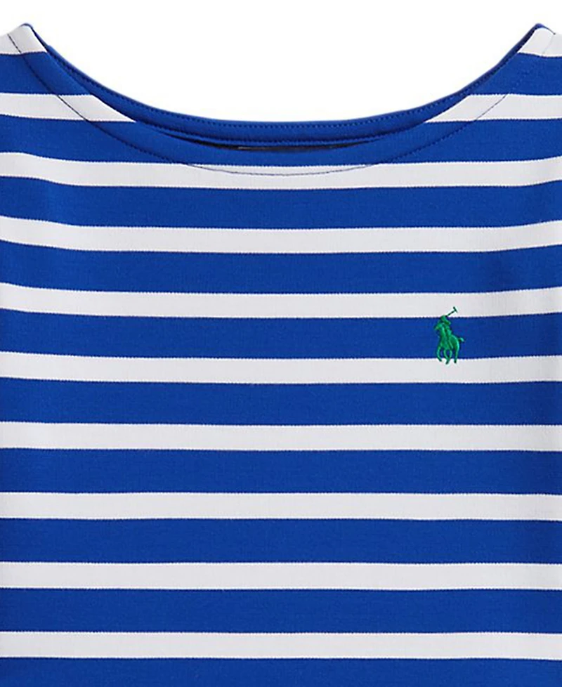 Polo Ralph Lauren Girls 2T-6X Striped Ponte Long-Sleeve Dress