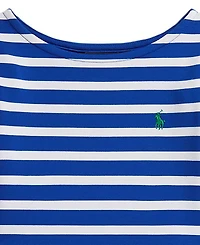 Polo Ralph Lauren Girls 2T-6X Striped Ponte Long-Sleeve Dress