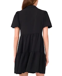 Msk Women's Puff-Sleeve Fit & Flare Shirtdress