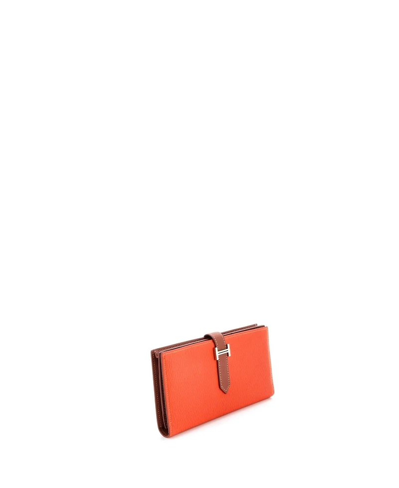 Pre-Owned HERMES Long Bearn Wallet Chevre Mysore