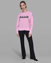 Karl Lagerfeld Paris Petite Crewneck Pull-on Sweater