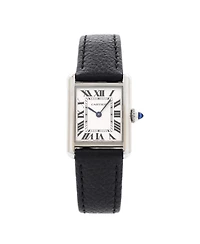 Pre-Owned Cartier Must de Cartier Tank Quartz Watch in Stainless Steel and Leather 22mm