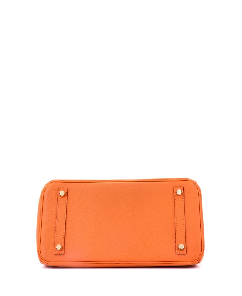 Pre-Owned HERMES Birkin 30 Handbag Orange Epsom with Gold Hardware