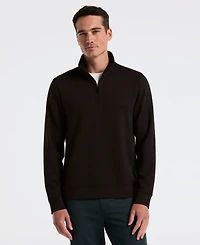 Perry Ellis Men's Neoprene Quarter Zip Long-Sleeve Sweater