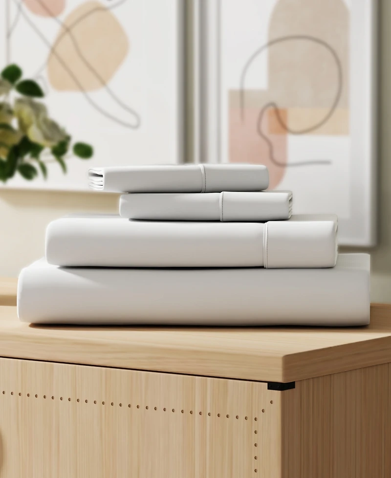 Color Sense Brushed Cool Crisp Solid Cotton 3-Pc. Sheet Set, Twin Xl