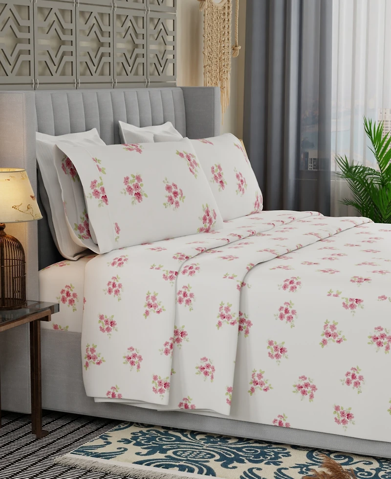 Color Sense Brushed Cool Crisp Percale Printed 3-Pc. Sheet Set, Twin Xl