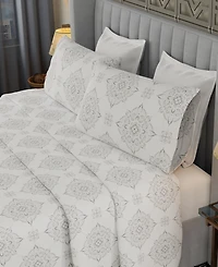 Color Sense Brushed Cool Crisp Percale Printed 3-Pc. Sheet Set, Twin Xl