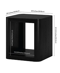 Hudson & Canal Kellan 20" Wood Wide Square Side Table