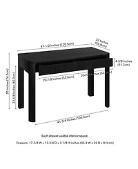 Hudson & Canal Mendoza 48" Wood Wide Rectangular Desk