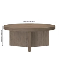 Hudson & Canal Holm 36" Wood Wide Round Coffee Table