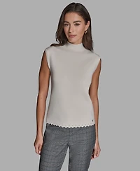 Bcbg Women's Sleeveless Mock Neck Knit Top