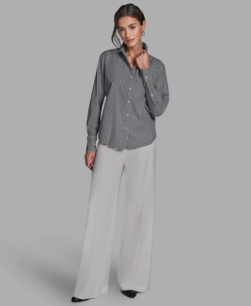 Bcbg Women's Button-Down Long-Sleeve Top