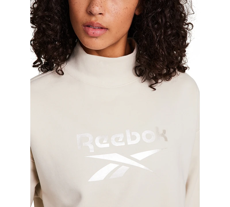 Reebok Women's Medium Vector Mock Neck Sweatshirt