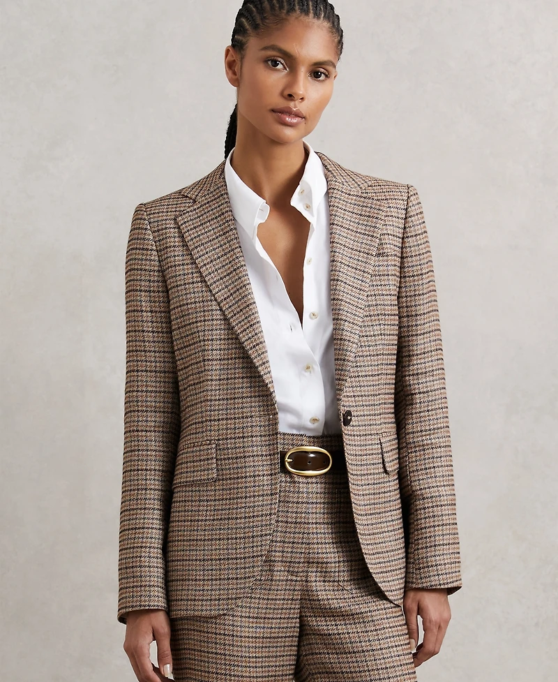 Reiss Women's River Check Single-Breasted Blazer