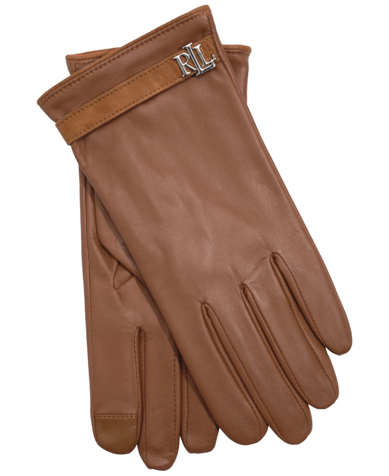 Lauren Ralph Logo Belt Leather Touch Glove