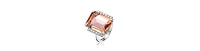 Sterling Silver 18K Rose Gold Plated with Pink and White Cubic Zirconia Accent Ring