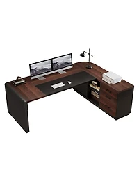Tribesigns 47 inch Retail Counter,Modern Front Desk Reception Room Table with Cable Grommet,Reception Desk with Counter