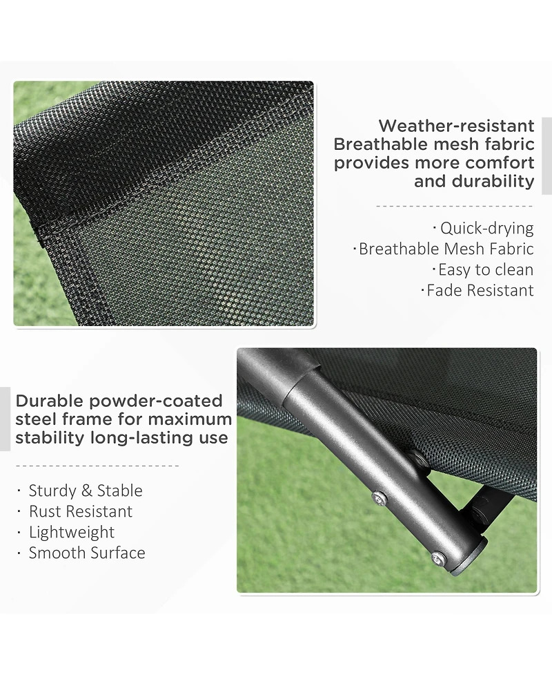 Outsunny Outdoor Rocking Chair Chaise Lounge Chair for Sun ning