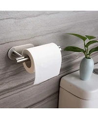 Paper Holder Self Adhesive - Adhesive Comfort Room Roll Holder no Drilling for Bathroom Stainless Steel Brushed