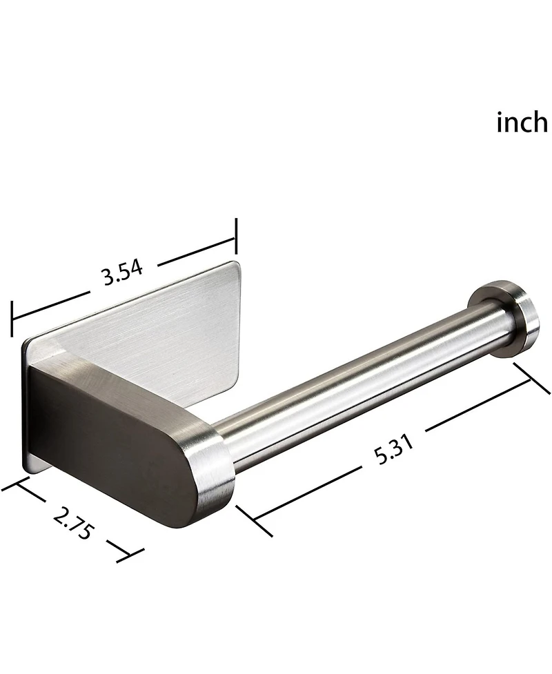Self Adhesive Comfort Room Paper Holder - Bathroom Paper Holder Stand no Drilling Stainless Steel Brushed