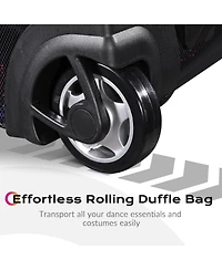 Byootique Dance Competition Bag with Wheels Suitcase Travel Duffle Fa Rose