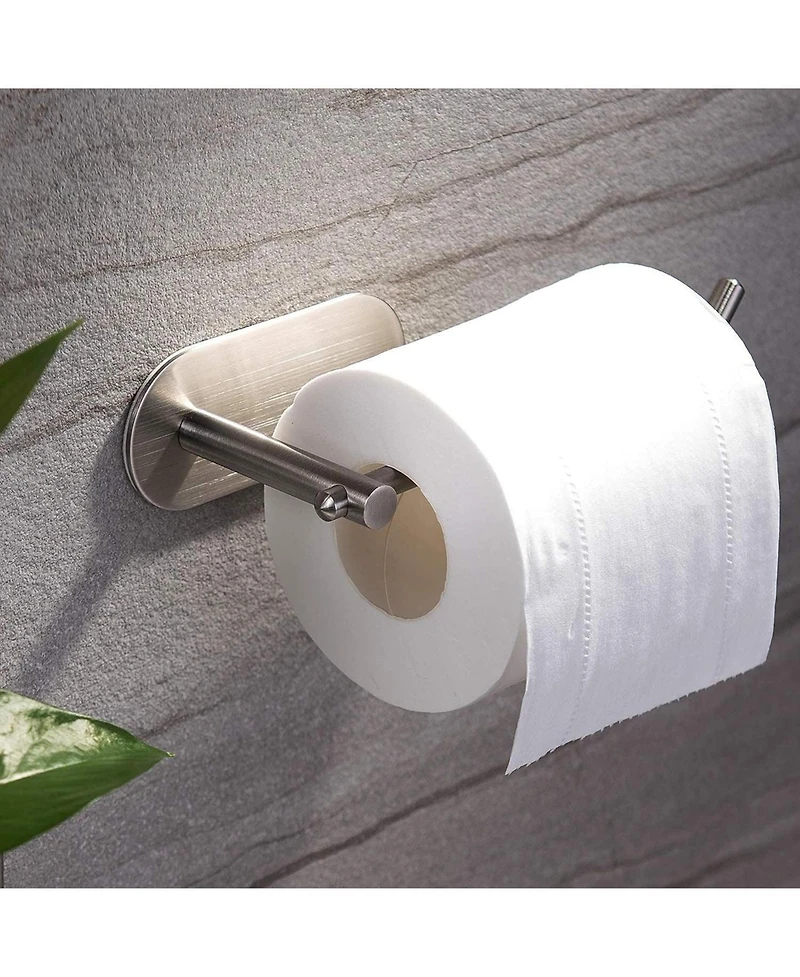 Adhesive Toilet Paper Holder - MST001 Self Adhesive Toilet Roll Holder for Bathroom Kitchen Stick on Wall Stainless Steel Brushed