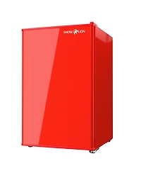 SnowlionPremium 65 L Solid Door Mini Refrigerator, Freestanding Under-Counter in Red