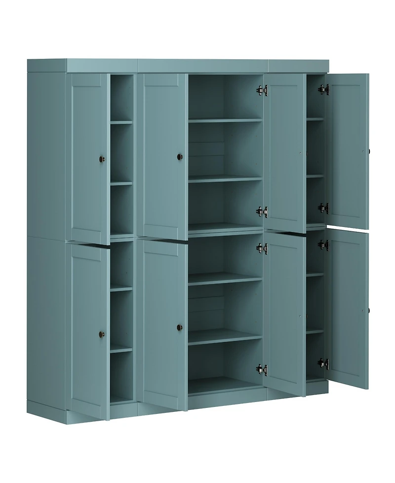 Palace Imports 100% Solid Wood 65" Pantry Cabinet with Shaker Doors & Adjustable Shelves