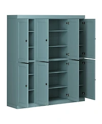 Palace Imports 100% Solid Wood 65" Pantry Cabinet with Shaker Doors & Adjustable Shelves