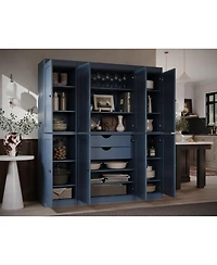 Palace Imports 100% Solid Wood 65" Pantry Cabinet with Shaker Doors, 2-Drawers & Adjustable Shelves