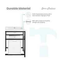 Ivy 24" Freestanding Bathroom Vanity in Black with Sink Top