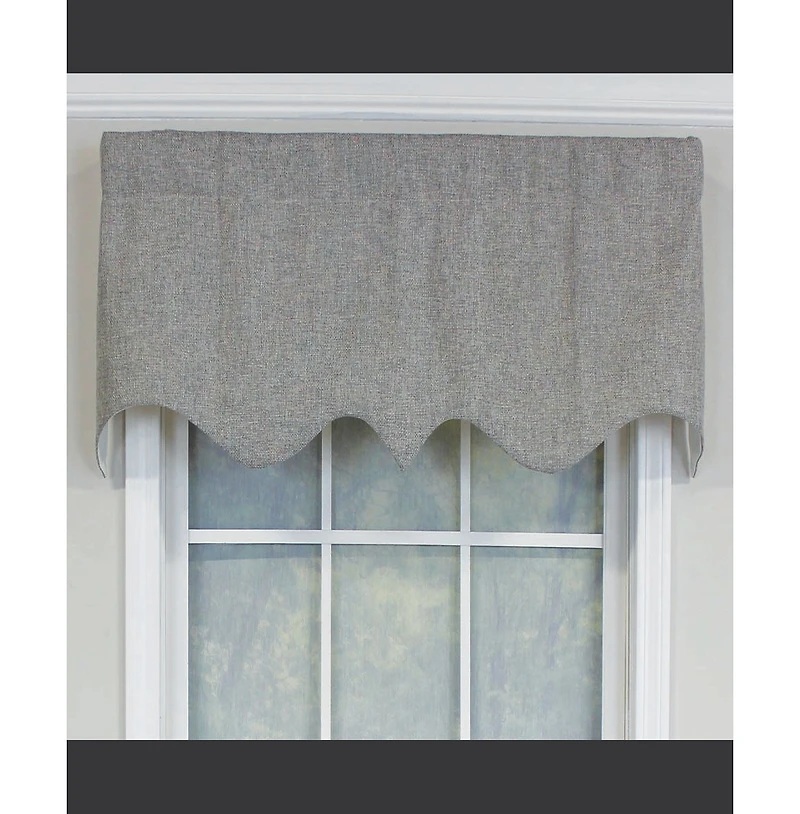 Rlf Home R-Crosby Essential Solid Color Fabric Printed Regal Valance 3" Rod Pocket 50" x 17" Ash Gray