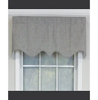 Rlf Home R-Crosby Essential Solid Color Fabric Printed Regal Valance 3" Rod Pocket 50" x 17" Ash Gray